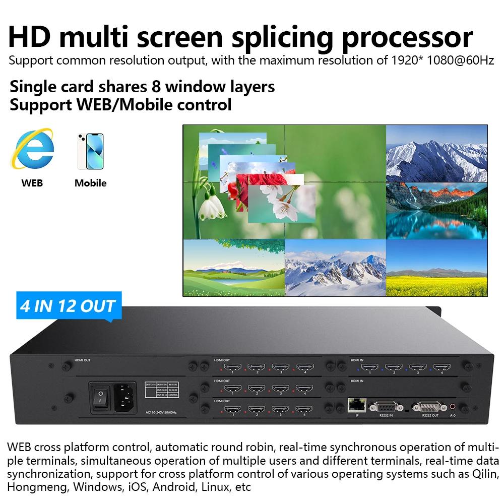 TV   μ HD Ʈѷ, HDMI Ʈ ó,  ö̼, WEB, RS232 , 4x12 HDCP1920 x 1080 P60Hz, 4 Է 12 